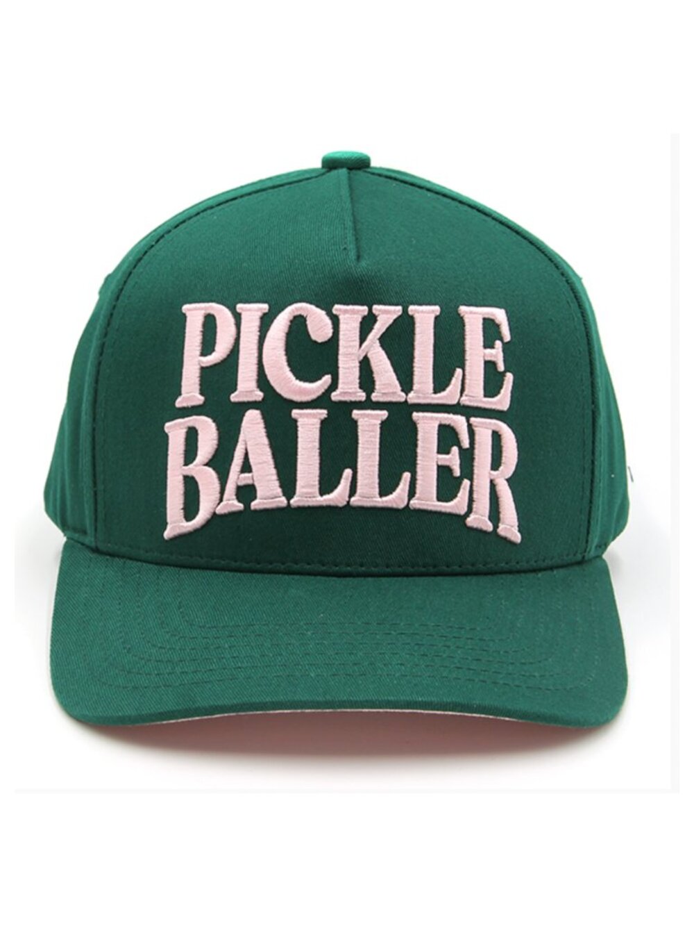 Pickle Baller Embroidered Baseball Cap Hat Grn/Pnk NWT